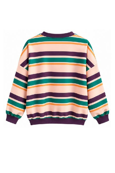 Striped LUXE sweater with leopard print – Polyester/viscose/elastane – One size
