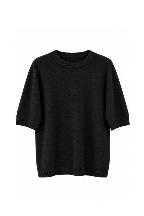 Pull en maille à manches courtes noir - Taille unique