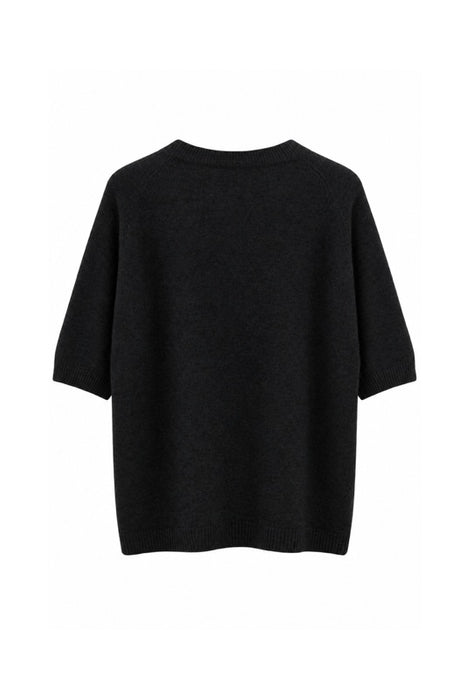 Pull en maille à manches courtes noir - Taille unique
