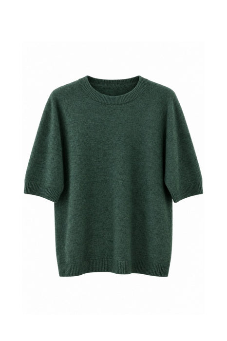 Khaki short-sleeved sweater - One Size