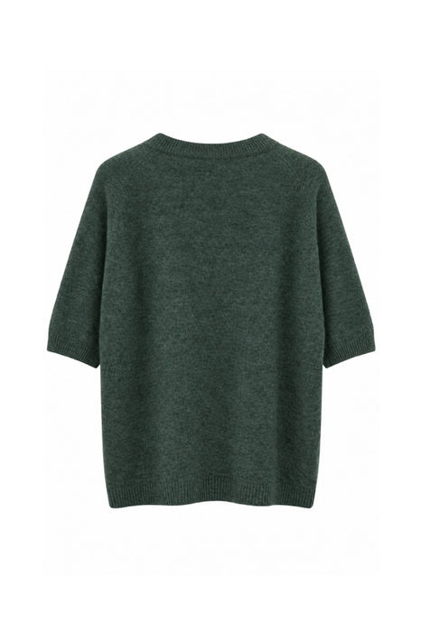 Khaki short-sleeved sweater - One Size