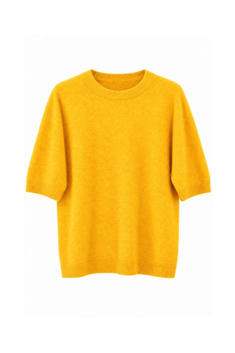 Pull en maille à manches courtes jaune - Taille unique