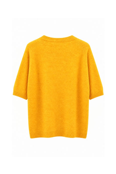 Pull en maille à manches courtes jaune - Taille unique