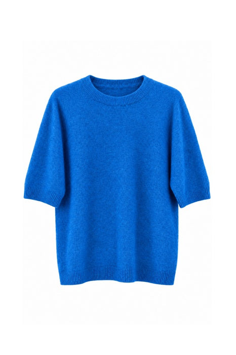 Short-sleeved knit sweater petrol - One Size