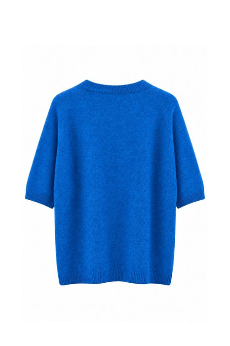 Short-sleeved knit sweater petrol - One Size