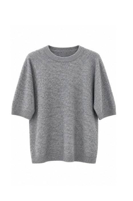 Grey short-sleeved sweater - One Size