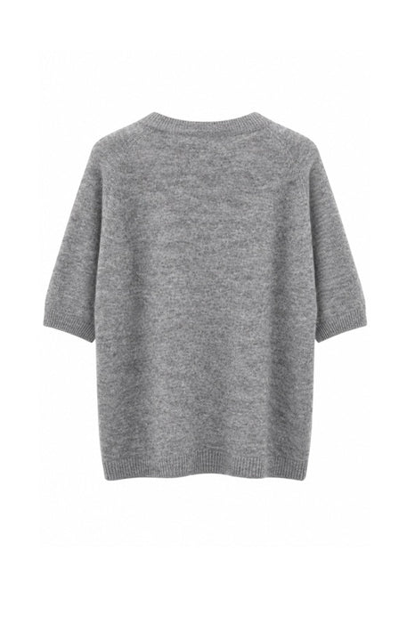 Grey short-sleeved sweater - One Size