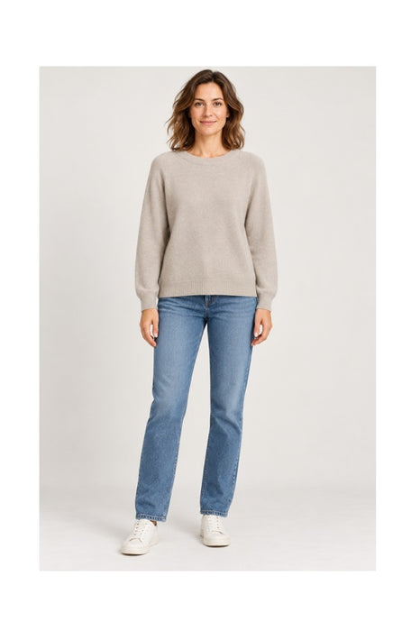 Pull en maille à manches longues beige - Taille unique