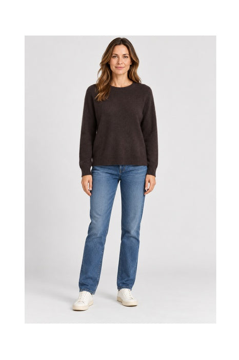 Pull en maille marron à manches longues - Taille unique