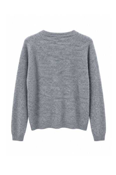 Pull en maille gris à manches longues - Taille unique