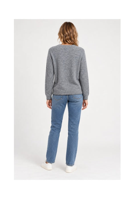 Pull en maille gris à manches longues - Taille unique