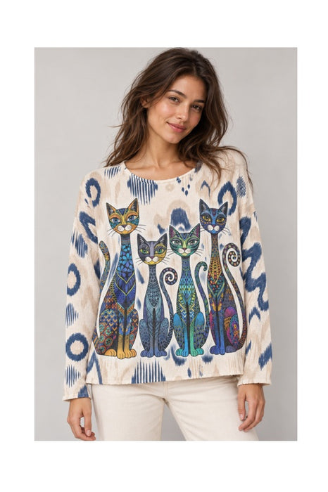 Sweater, wool/synthetic fibers, for 4 cats - one size