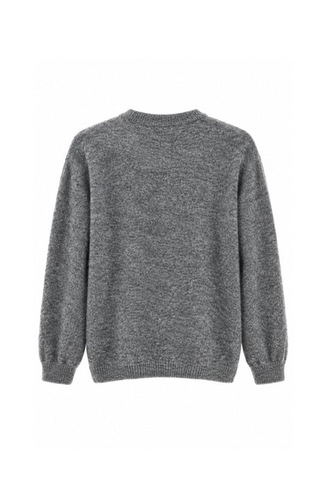Pull en maille gris avec chien beige/marron - Taille unique