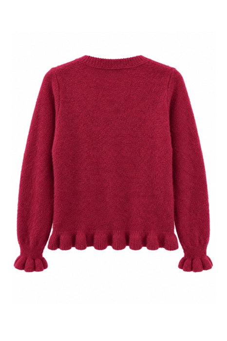 Red cardigan with buttons - One Size