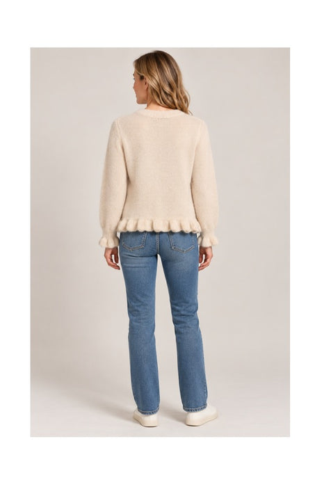 Beige cardigan with buttons - One Size
