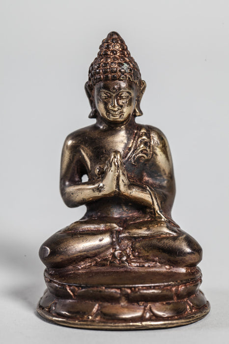 Buddha 8 cm braun/goldfarben