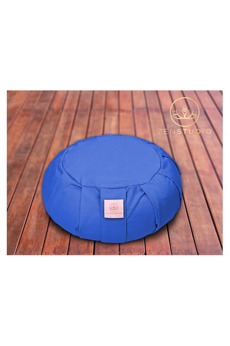 Meditation cushion side rounded blue 31 x 31 x 15 cm