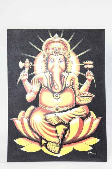 Picture Ganesha gold/black 60 x 80 cm