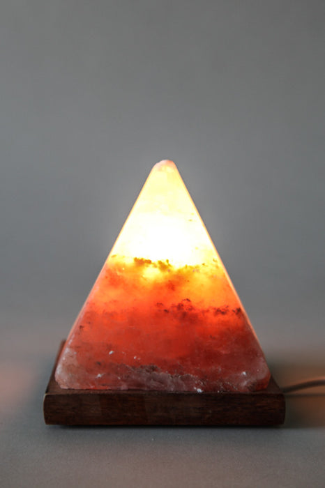 Salt stone lamp pyramid 14-15 cm