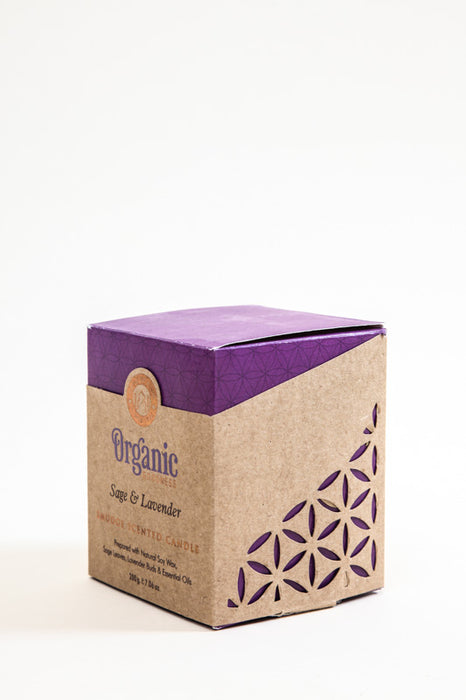 Organic scented candle in glass Sage &amp; Lavender
