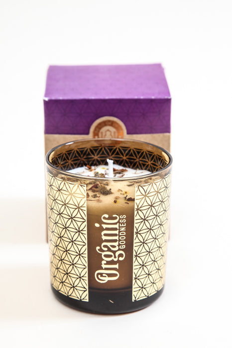 Organic scented candle in glass Sage &amp; Lavender
