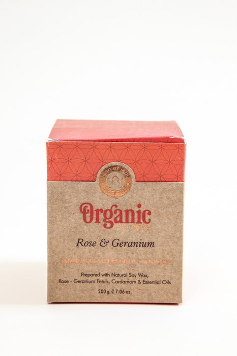 Duftkerze Organic im Glas Rose & Geranium