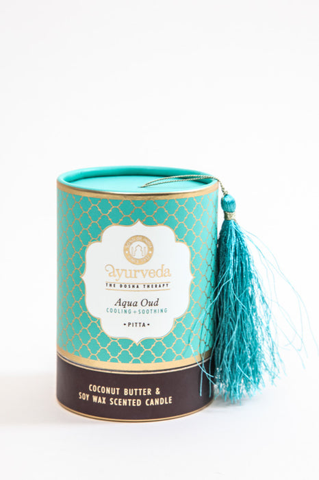 Ayurveda scented candle in a glass PITTA - Aqua Oud