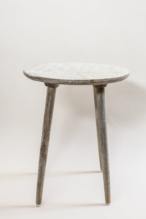 Table d'appoint ronde moyenne blanche 45 x 45 x 55 cm