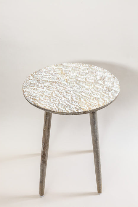 Table d'appoint ronde moyenne blanche 45 x 45 x 55 cm