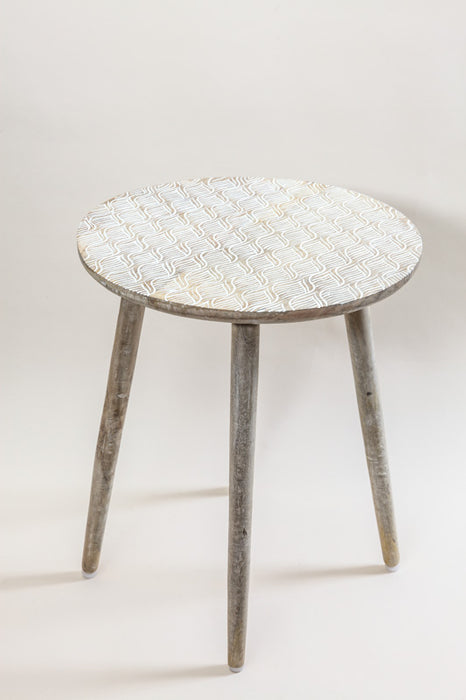 Table d'appoint ronde moyenne blanche 45 x 45 x 55 cm