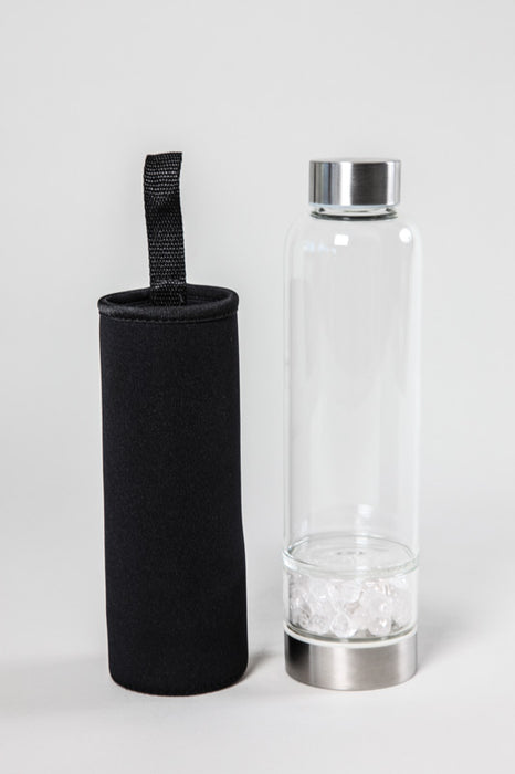 Gourde avec pierres de quartz cristal