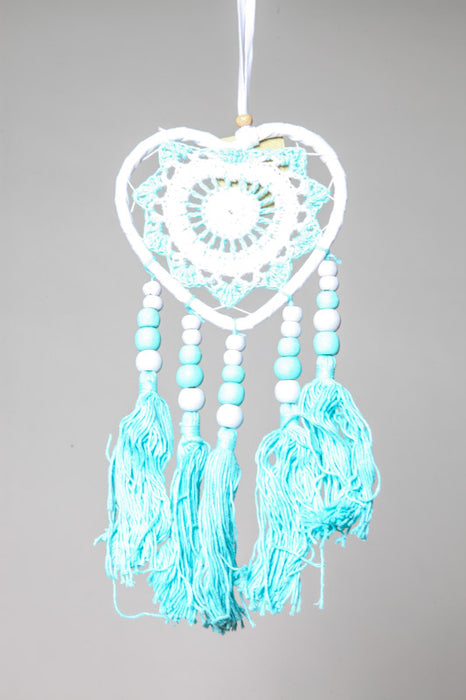 Dreamcatcher heart turquoise/white