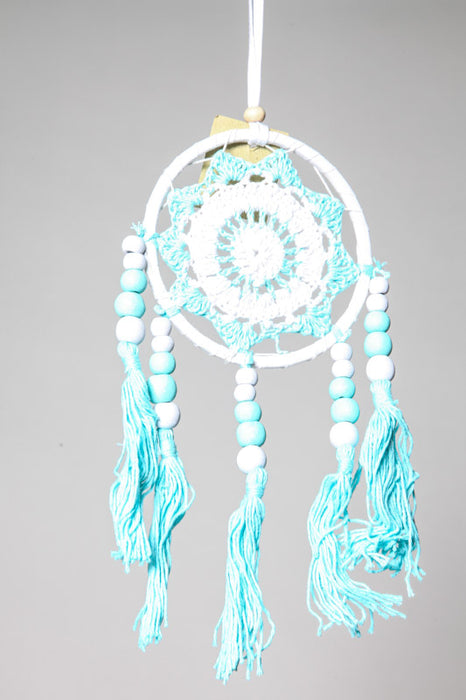 Attrape-rêves turquoise/blanc 20 cm