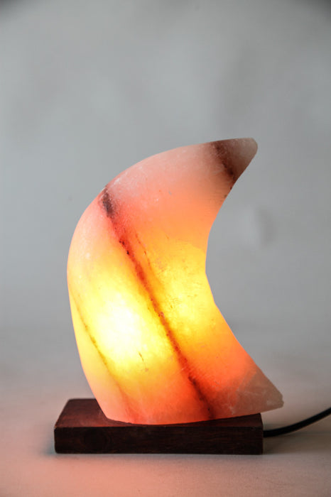 Salt stone lamp moon 20 x 7.5 x 15 cm