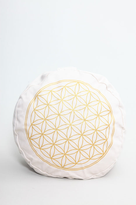 Coussin de méditation fleur de vie beige
