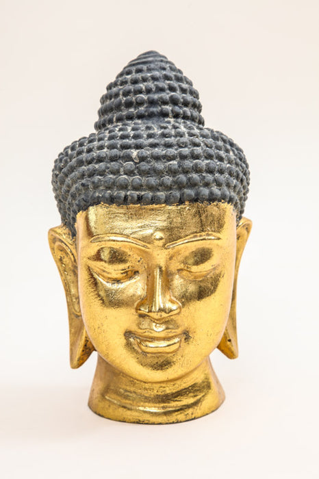 Buddha head gold coloured 20 cm