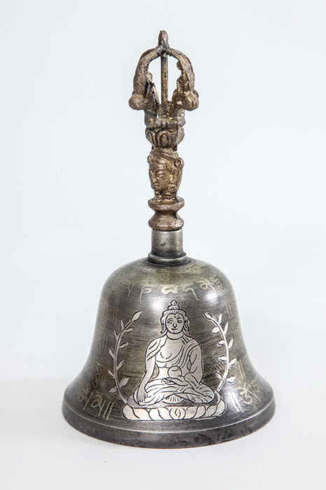 Meditation bell with Buddha engraving 10 x 18 cm