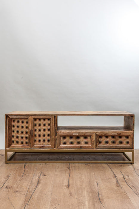 Buffet avec 2 tiroirs et 2 portes / 1 compartiment ouvert 140 x 40 x 54,5 cm