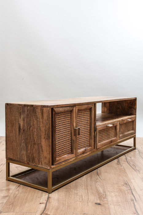 Buffet avec 2 tiroirs et 2 portes / 1 compartiment ouvert 140 x 40 x 54,5 cm