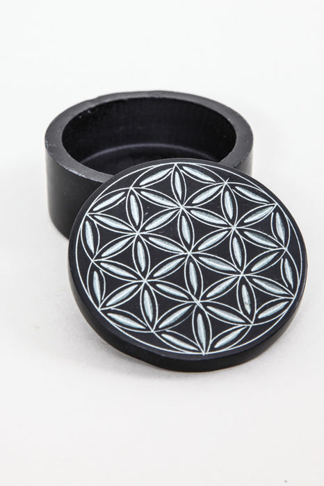 Incense holder leaf with mandala 7.5 cm