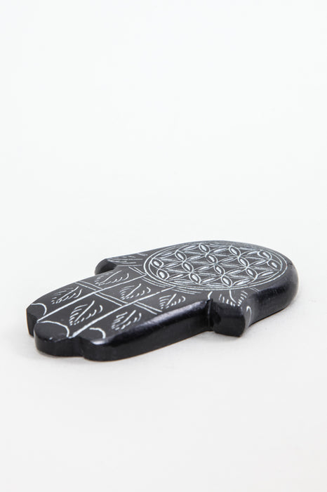 Räucherstäbchenhalter der Fatima Lebensblume schwarz 7.5 cm