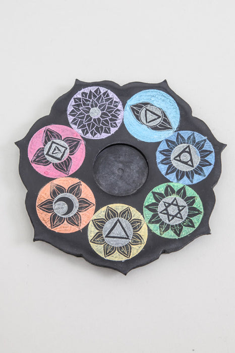 Assiette photophore Lotus 7 Chakra 15 cm