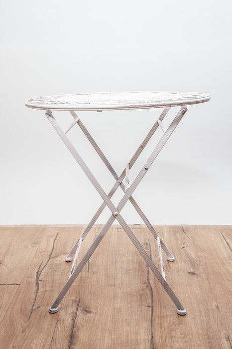 Table bistro "Papillon" ronde blanc antique 70 cm