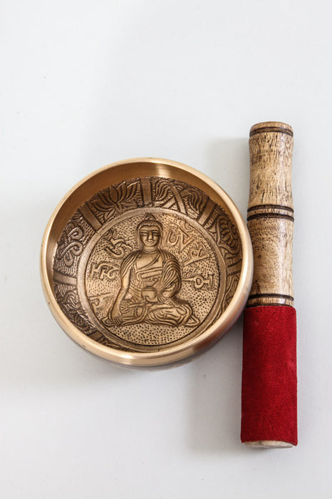 Singing bowl handmade Buddha antique 11 cm