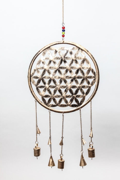 Wind chime flower of life with 5 bells