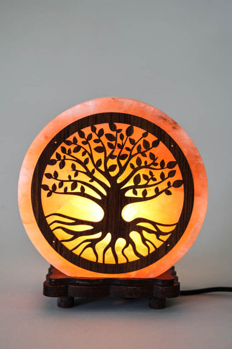 Salt stone lamp tree of life