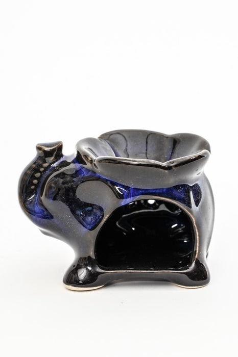 Duftlampe Elefant blau/schwarz 10 cm