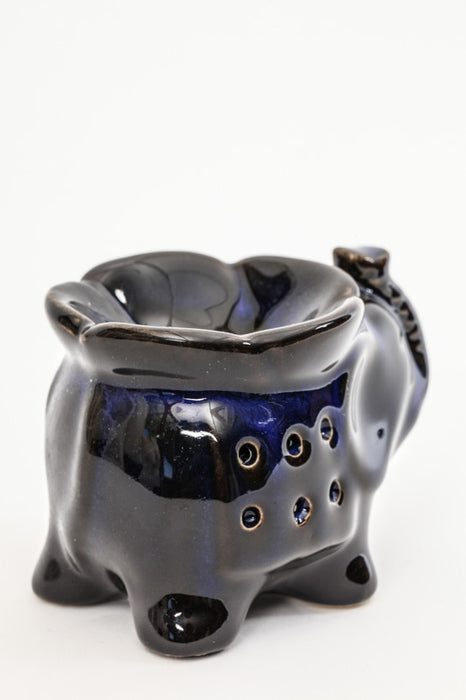 Duftlampe Elefant blau/schwarz 10 cm