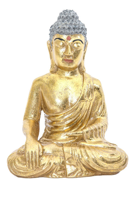 Buddha Lotussitz goldfarben 22 cm