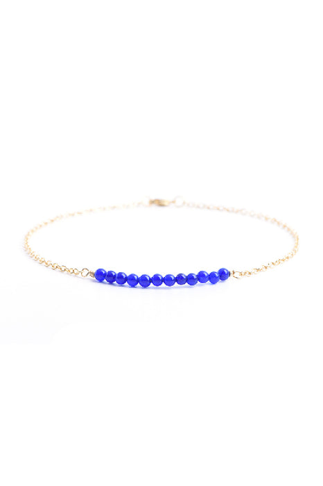 Anklet 4mm blue jade, 26 cm